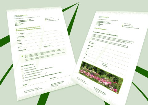 arbeitsbeispiel Flyer für den Freundeskreis Weihenstephaner Gärten