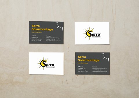 arbeitsbeispiel Visitenkarten für Serro Solarmontage